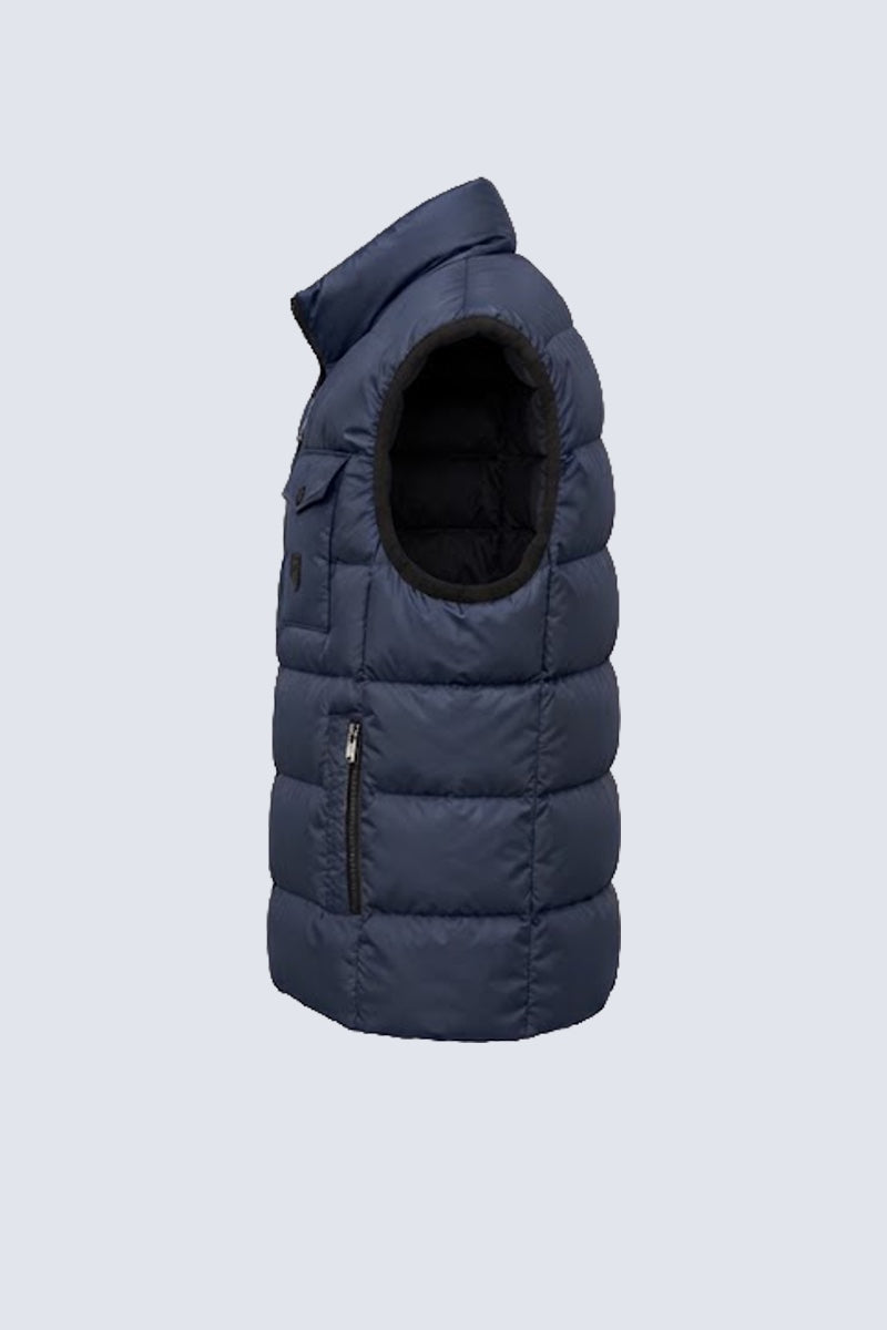 Steppweste aus Polyester mit Stehkragen in navy, Ansicht 3