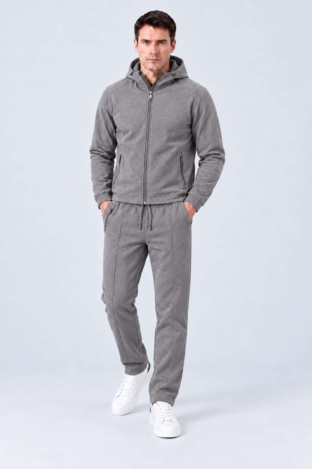 Sweat‑Hose aus Baumwoll‑Mix mit Komfortbund in cappuccino mel