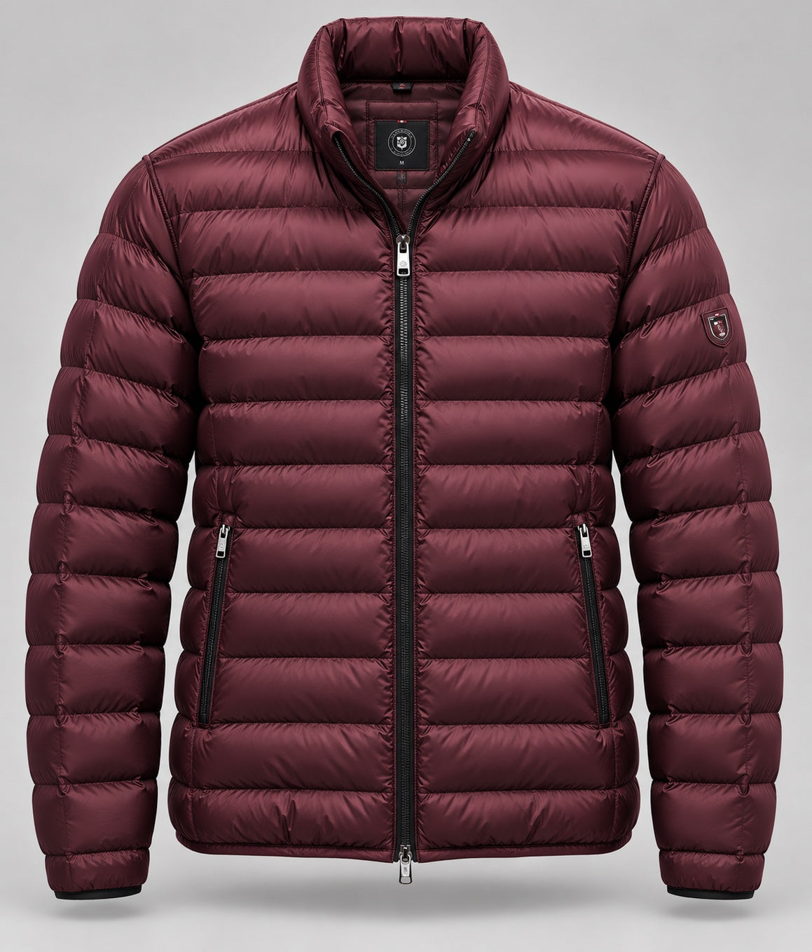 Steppjacke aus Polyester mit Stehkragen in bordeaux