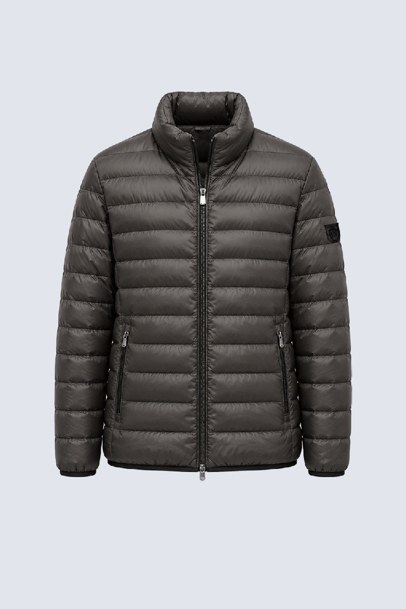 Steppjacke aus Polyester mit Stehkragen in grey