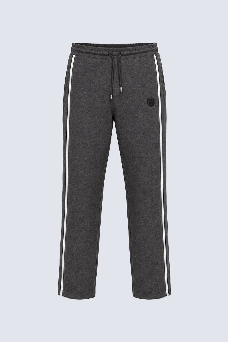 Sweat‑Hose aus Baumwoll‑Mix mit Kontraststreifen in anthra mel.