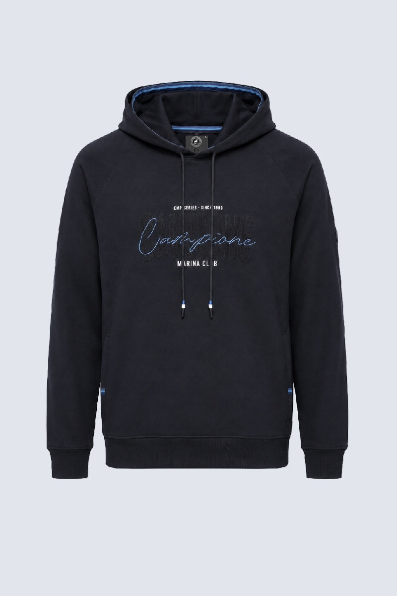 Hoodie aus Baumwoll‑Mix mit Logo‑Stickerei in black, Ansicht 2