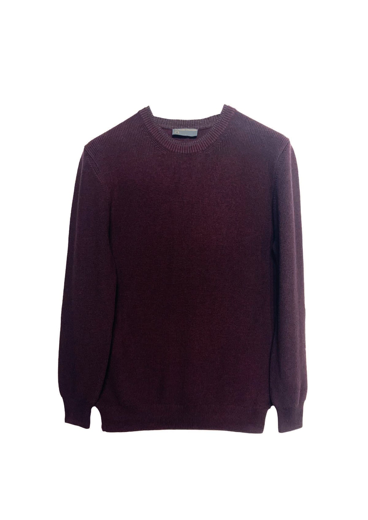 Pullover aus Baumwoll-Acryl-Mix mit Rundhalsausschnitt in bordeaux mel.