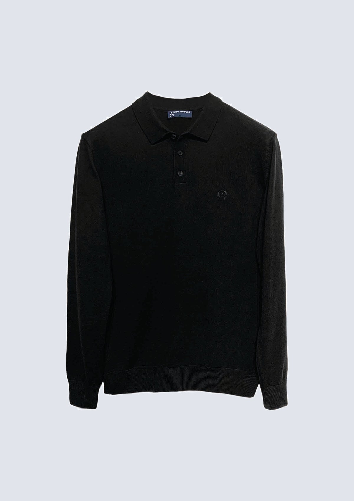 Strick‑Polo aus Baumwoll‑Acryl‑Mix mit Langarm – 93000