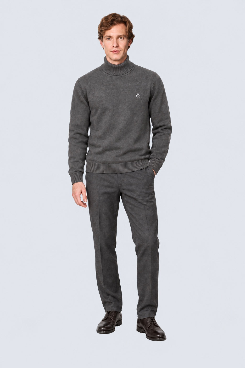 Feinstrick‑Pullover mit Rollkragen aus Baumwoll‑Acryl‑Mix in black