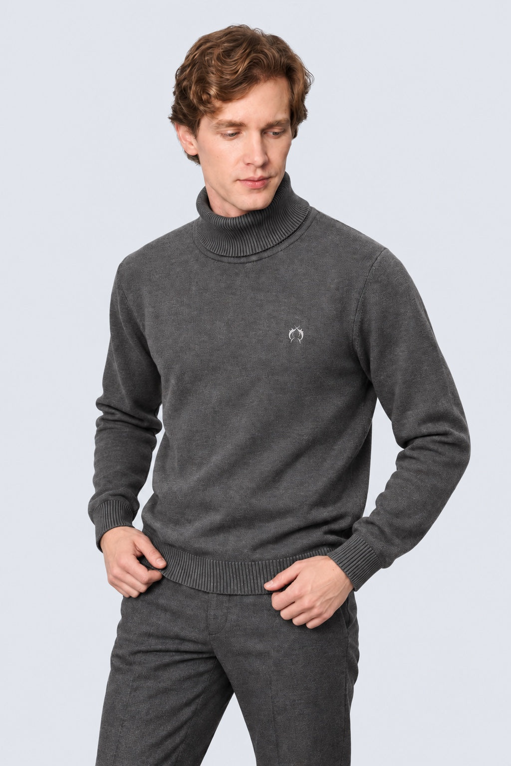 Feinstrick‑Pullover mit Rollkragen aus Baumwoll‑Acryl‑Mix in black, Ansicht 2