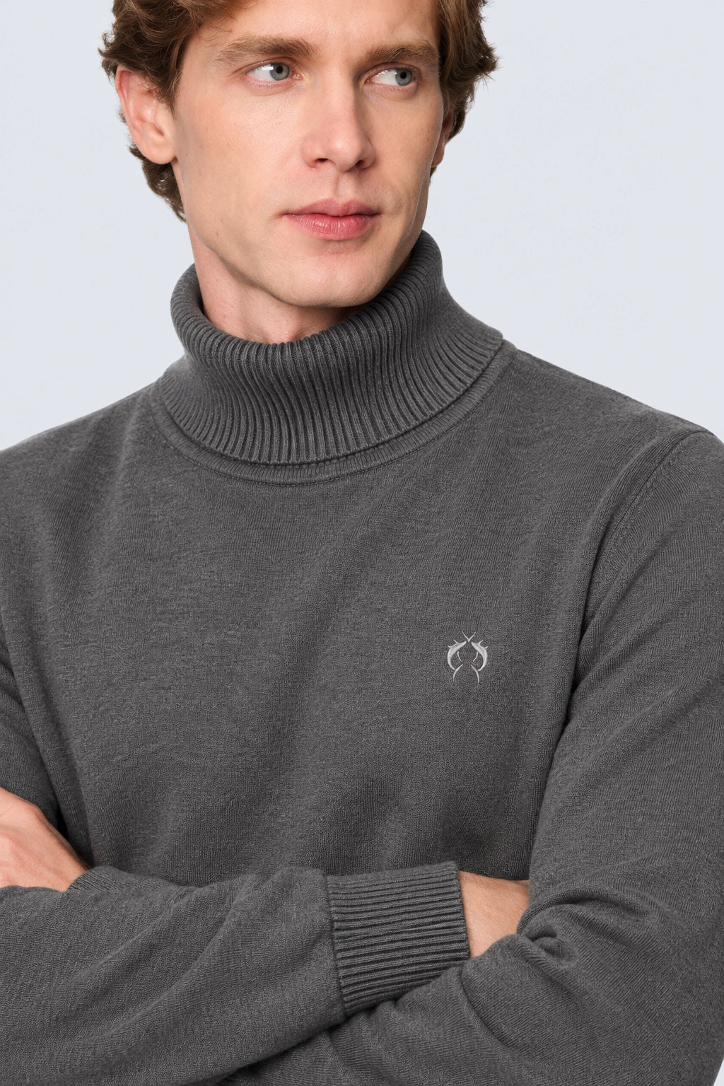 Feinstrick‑Pullover mit Rollkragen aus Baumwoll‑Acryl‑Mix in black, Ansicht 3