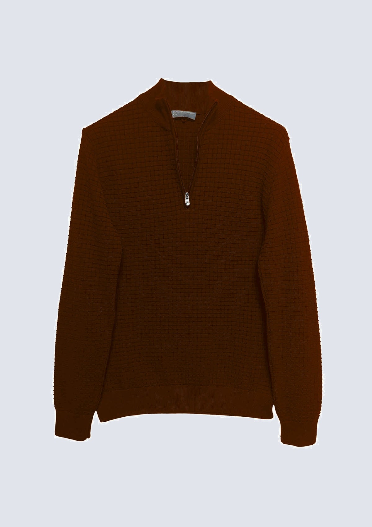 Troyer‑Pullover aus Baumwolle mit Strukturstrick und Stehkra – 63601