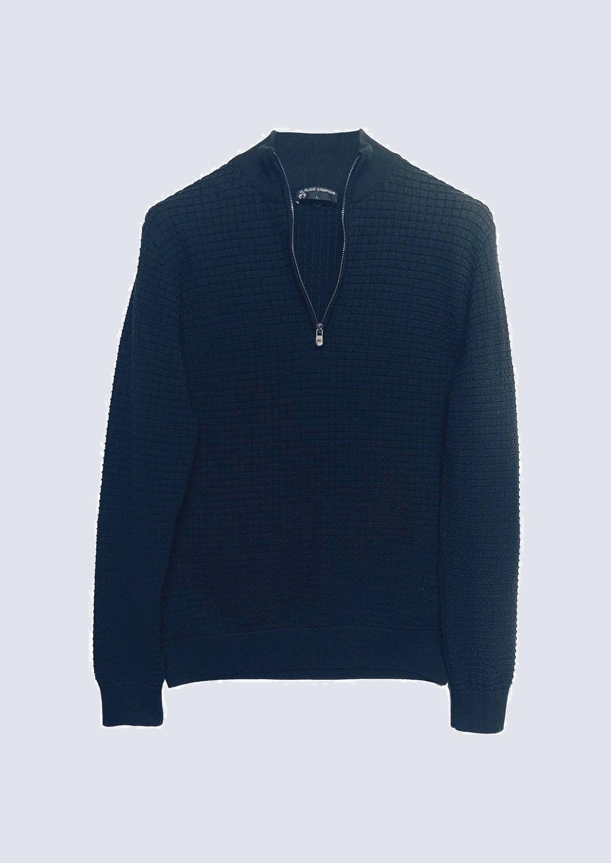Troyer‑Pullover aus Baumwolle mit Strukturstrick und Stehkra – 85400