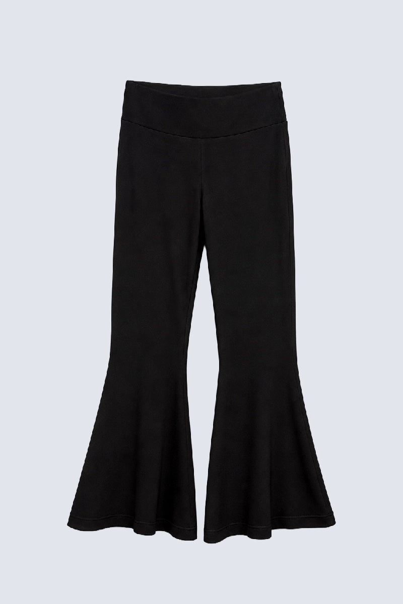 Sweat‑Hose aus Viskose‑Elasthan mit weitem Bein in black