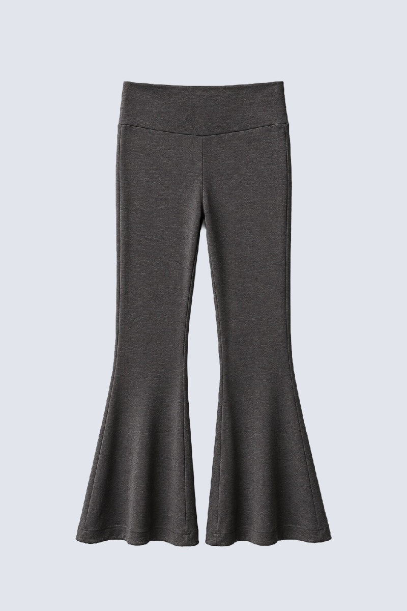 Sweat‑Hose aus Viskose‑Elasthan mit weitem Bein in d.grey mel