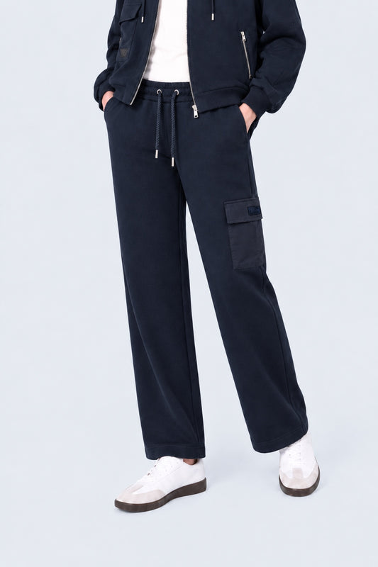 Sweat-Hose aus Baumwolle-Modal-Mix mit Cargotasche in navy