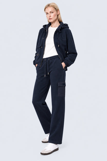 Sweat-Hose aus Baumwolle-Modal-Mix mit Cargotasche in navy, Ansicht 2