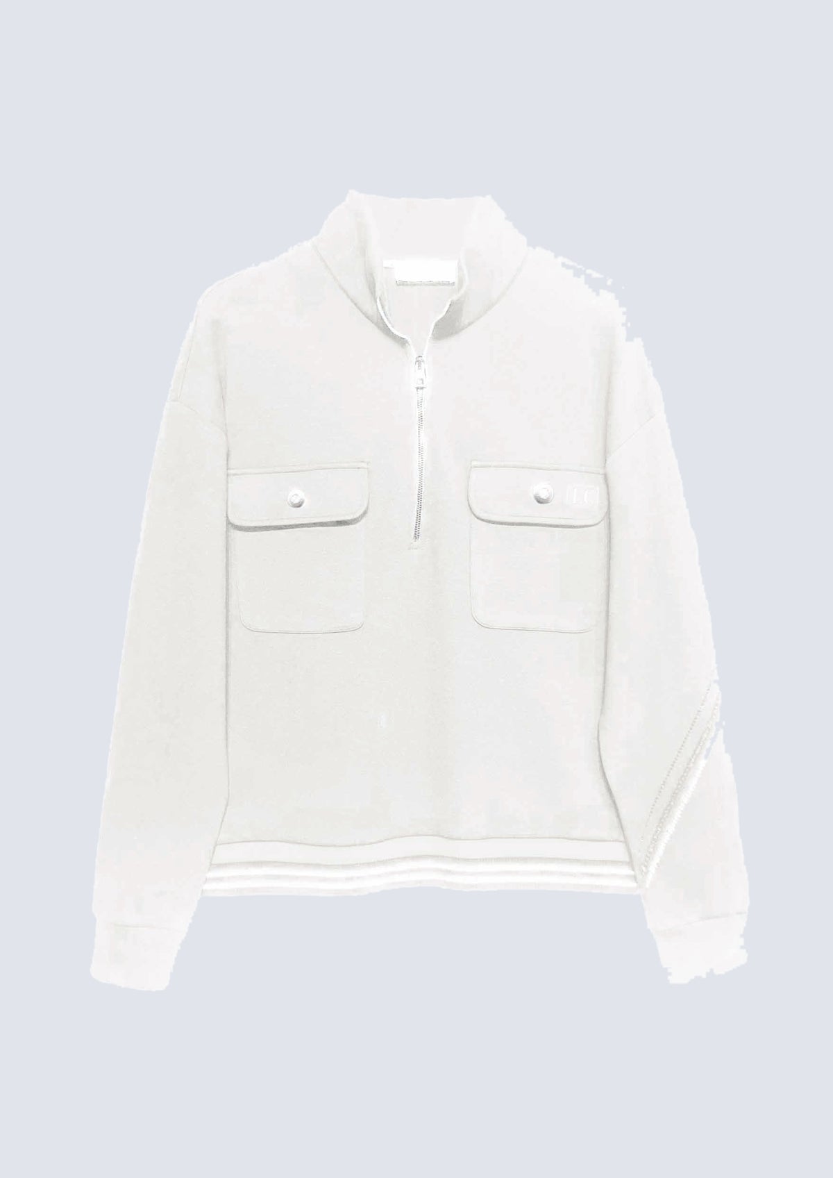 Sweatshirt mit Stehkragen und Reißverschluss aus Baumwolle‑M – 40100