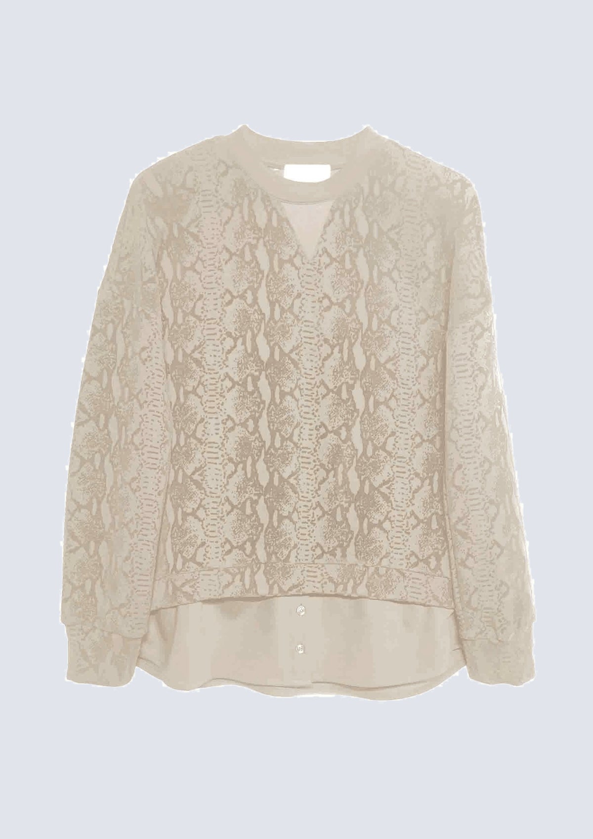 Sweatshirt aus Viskose‑Mix mit Schlangenmuster und Blusen‑Ei – 40411