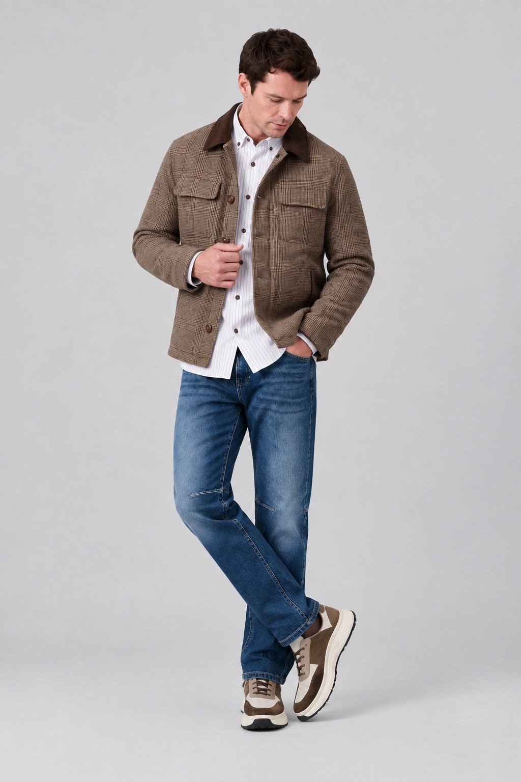 Tilda Mom Fit Jeans aus Baumwolle mit Kniedetail in denim, Ansicht 2
