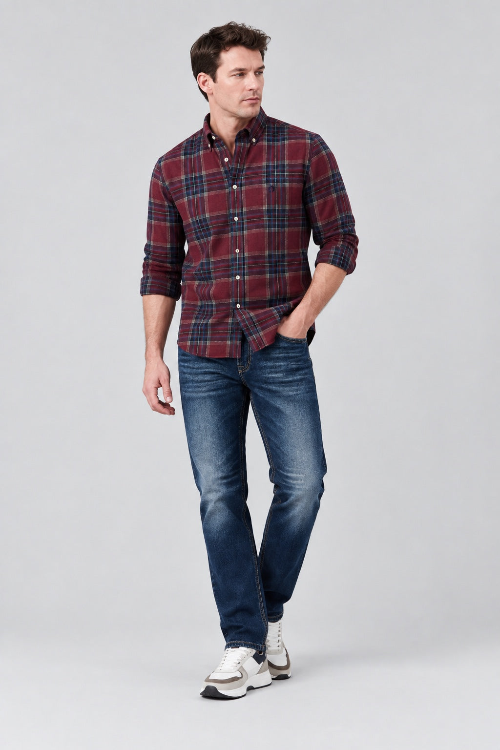 Bruce Regular Fit Jeans aus Baumwolle in Seablue-Waschung in seablue