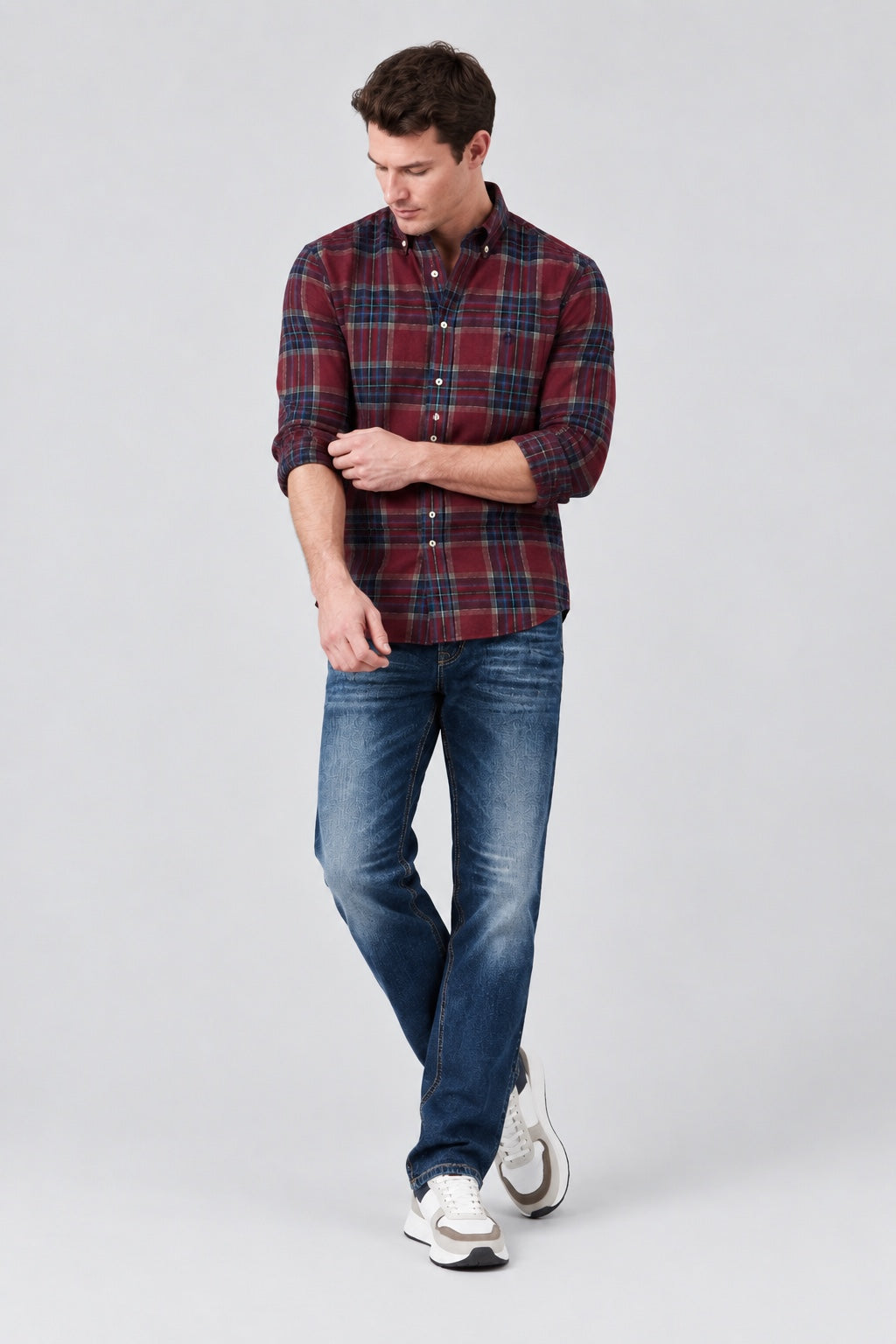 Bruce Regular Fit Jeans aus Baumwolle in Seablue-Waschung in seablue, Ansicht 2