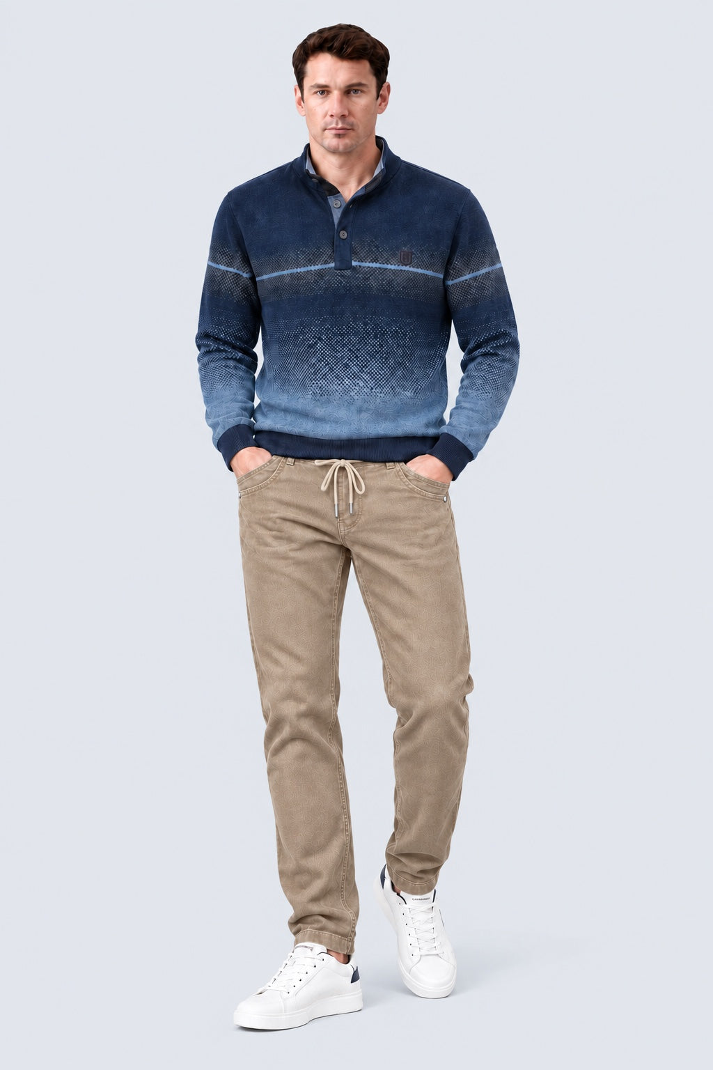 Jog Corduroy Chais Relaxed Fit aus Baumwoll‑Elasthan mit Tunnelzug in cappuccino