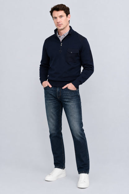 Bruce Regular Fit Jeans aus Baumwolle in Blue-Black-Waschung in blue black