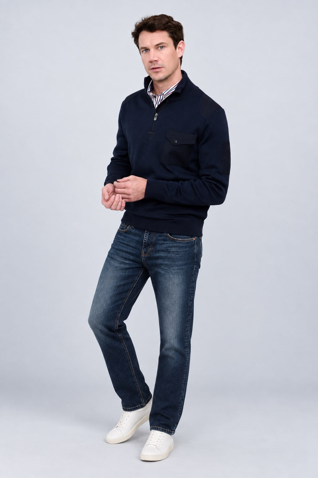 Bruce Regular Fit Jeans aus Baumwolle in Blue-Black-Waschung in blue black, Ansicht 2