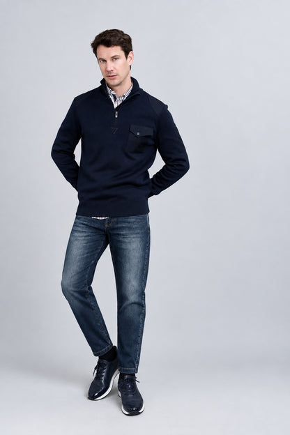 Bruce Regular Fit Jeans aus Baumwolle in Blue-Black-Waschung in blue black, Ansicht 3