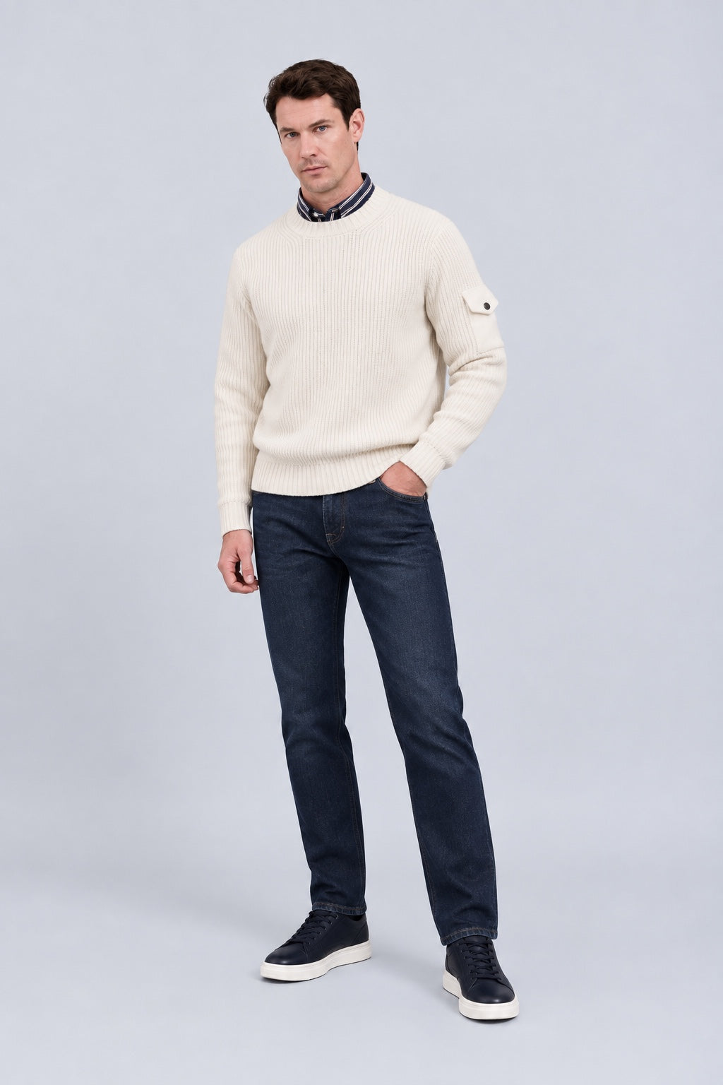 Dean Regular Slim Jeans aus Baumwoll‑Elasthan‑Mix in dark indigo, Ansicht 3