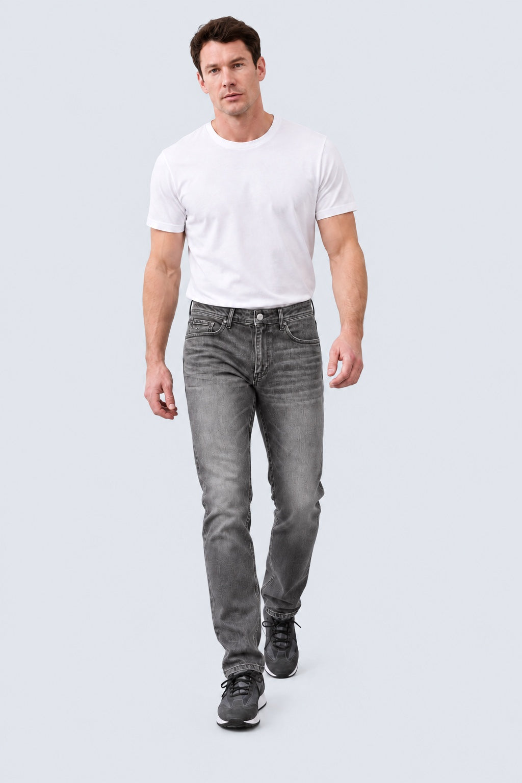 Dean Regular Slim Jeans in Grey Denim Optik in grey