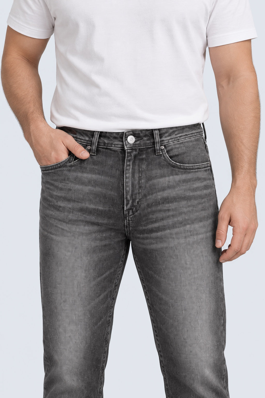 Dean Regular Slim Jeans in Grey Denim Optik in grey, Ansicht 3