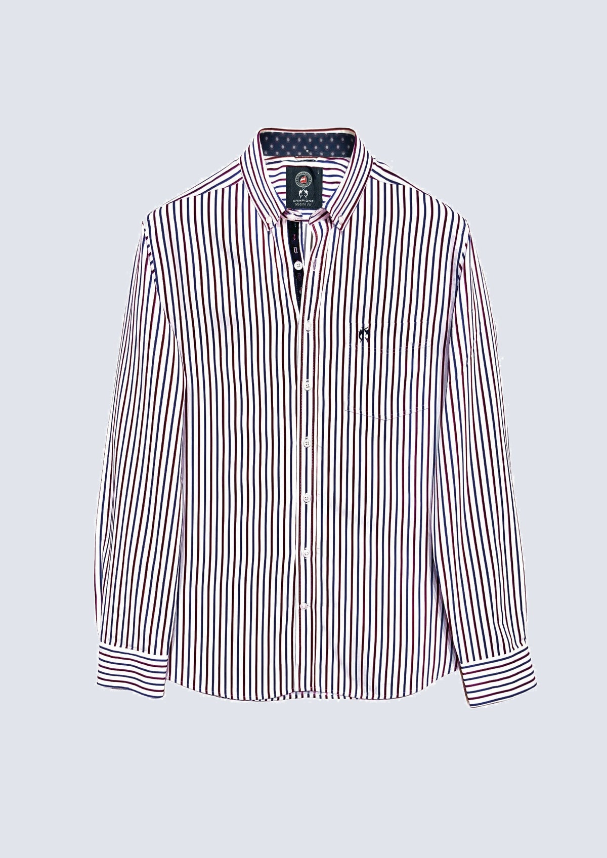 Button‑Down‑Hemd aus Baumwolle mit maritimem Streifenmuster – 10041