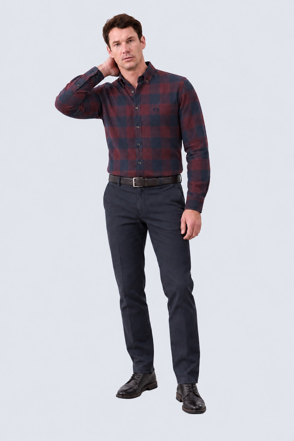 Karohemd aus Baumwolle im Buffalo‑Check mit Button‑down‑Kragen, Modern Fit in navy check 6