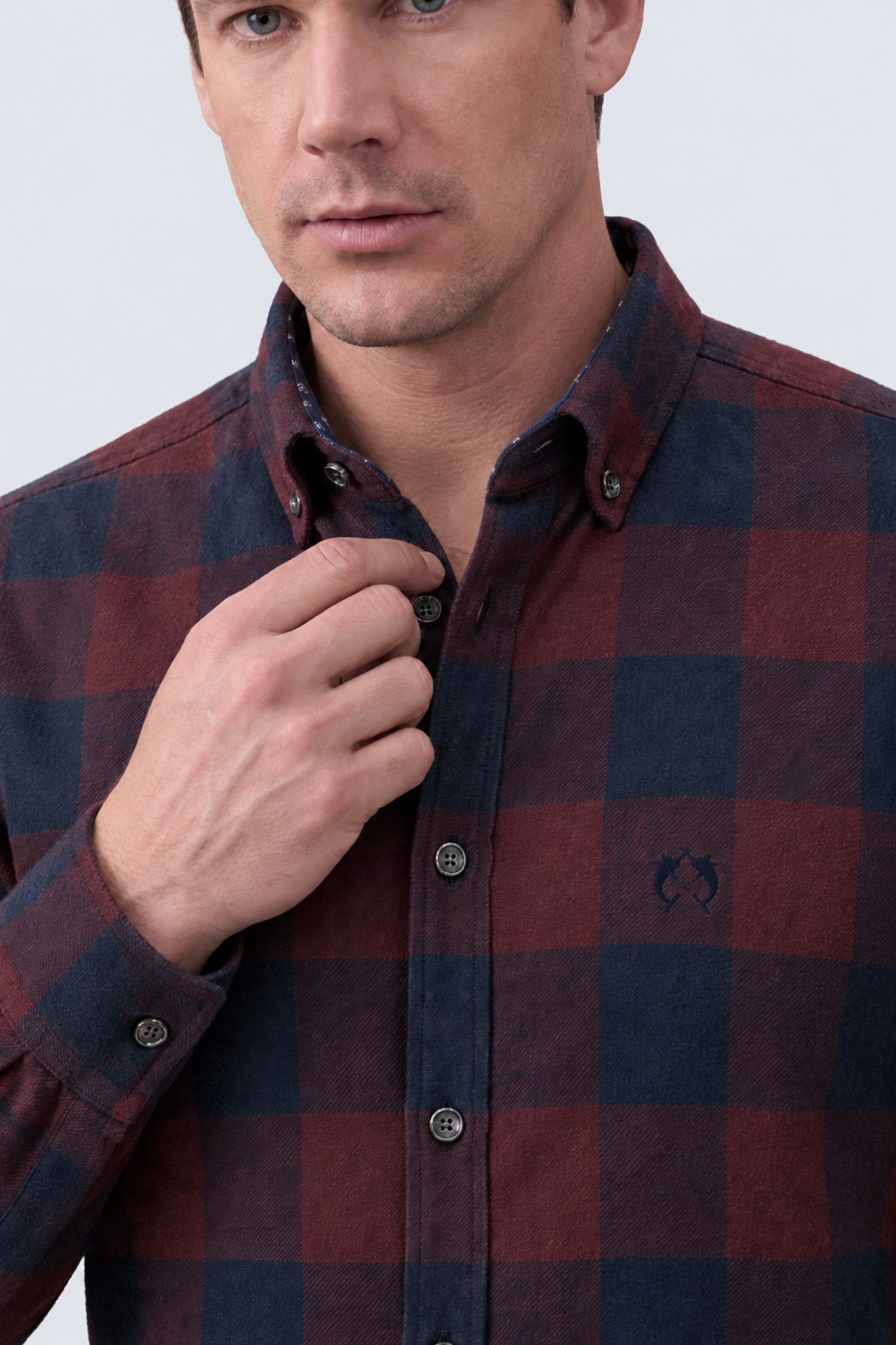 Karohemd aus Baumwolle im Buffalo‑Check mit Button‑down‑Kragen, Modern Fit in navy check 6, Ansicht 3