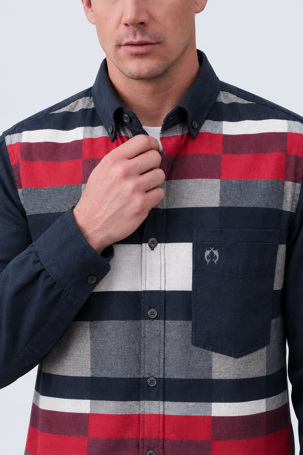 Overshirt aus Baumwolle mit Karomuster in navy combi 1, Ansicht 3