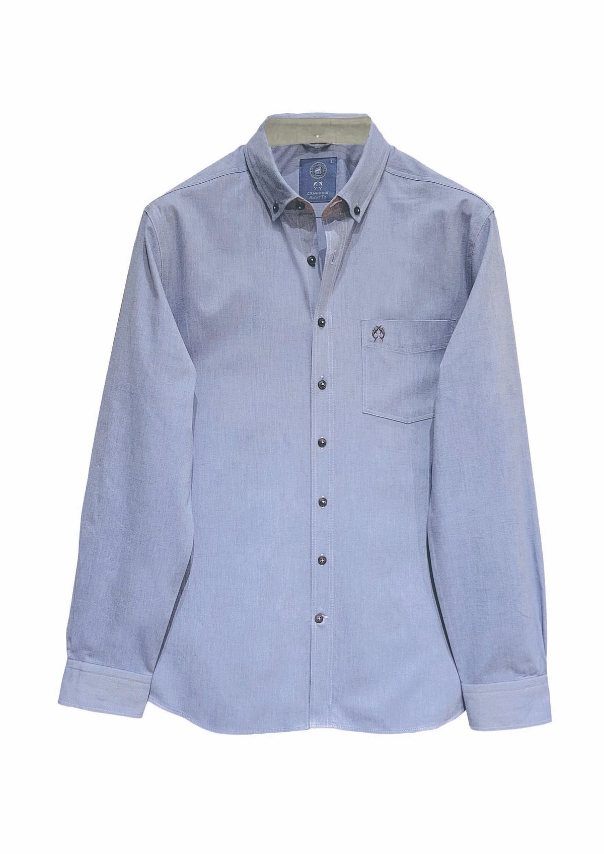 Button‑Down‑Hemd aus Baumwolle in Denim‑Optik in navy oxford