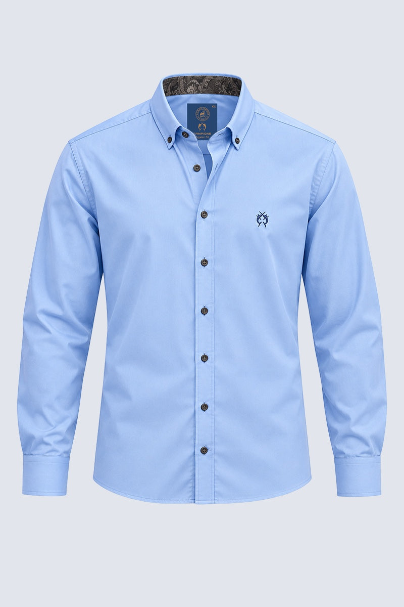 Button‑Down‑Hemd aus Baumwoll‑Stretch‑Mix in blue