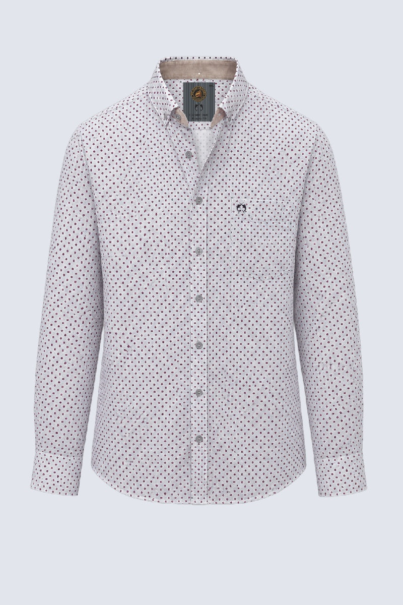 Button‑Down‑Hemd aus Baumwolle mit Mikro‑Print in flannel print 2