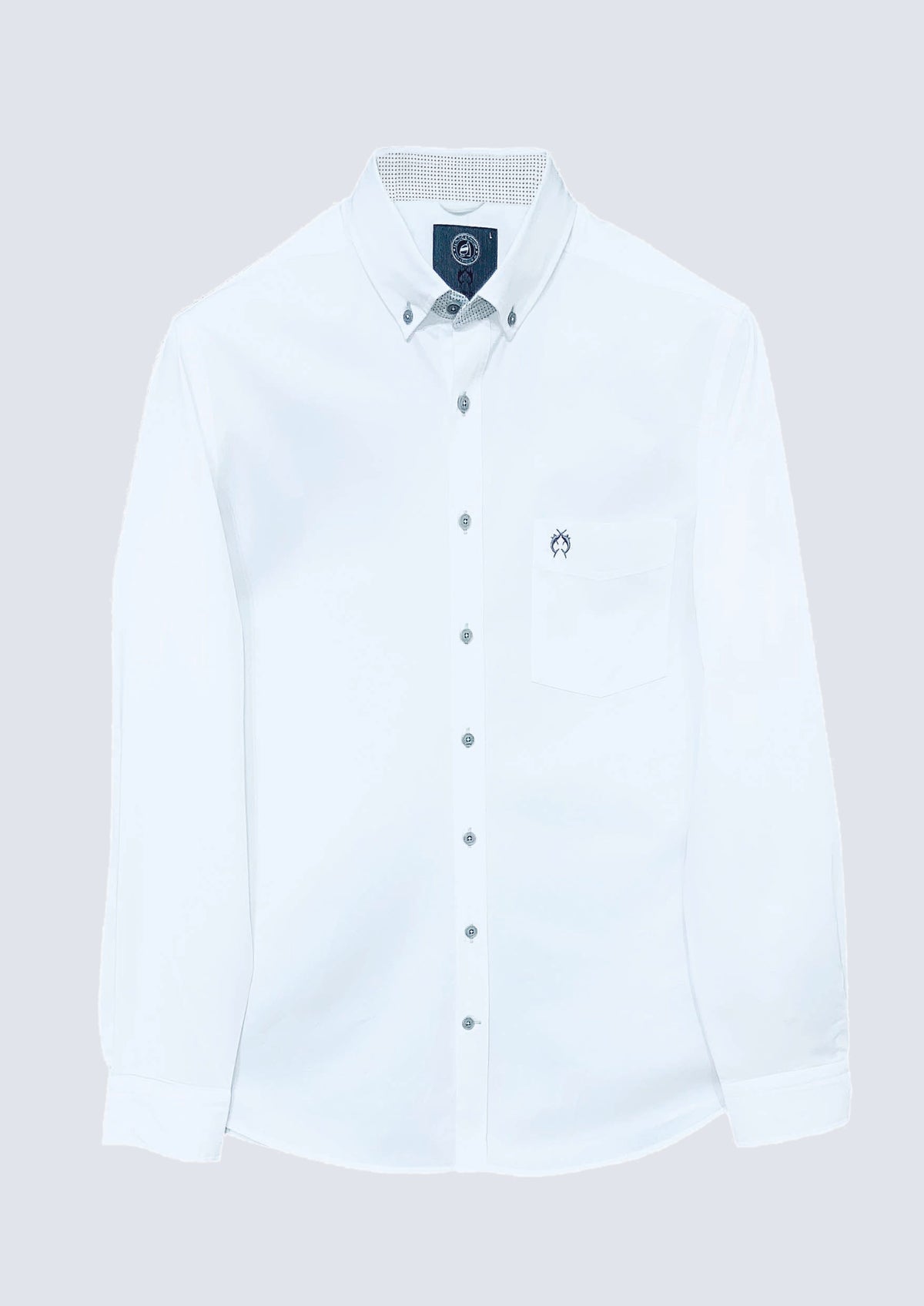 Button‑Down‑Hemd aus Baumwolle mit Brusttasche in white