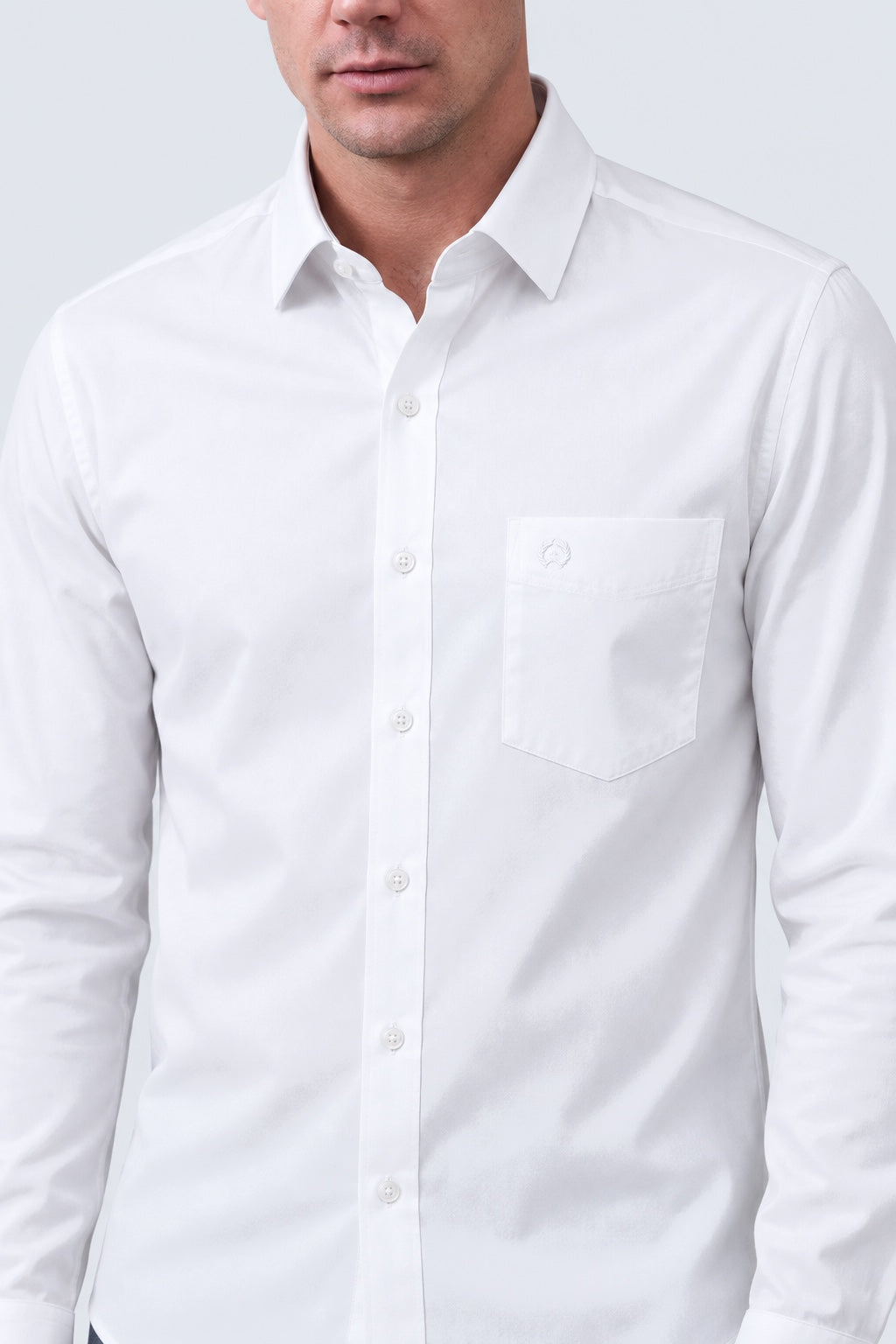Hemd mit Under Button‑Down Kragen aus Baumwolle in white, Ansicht 3