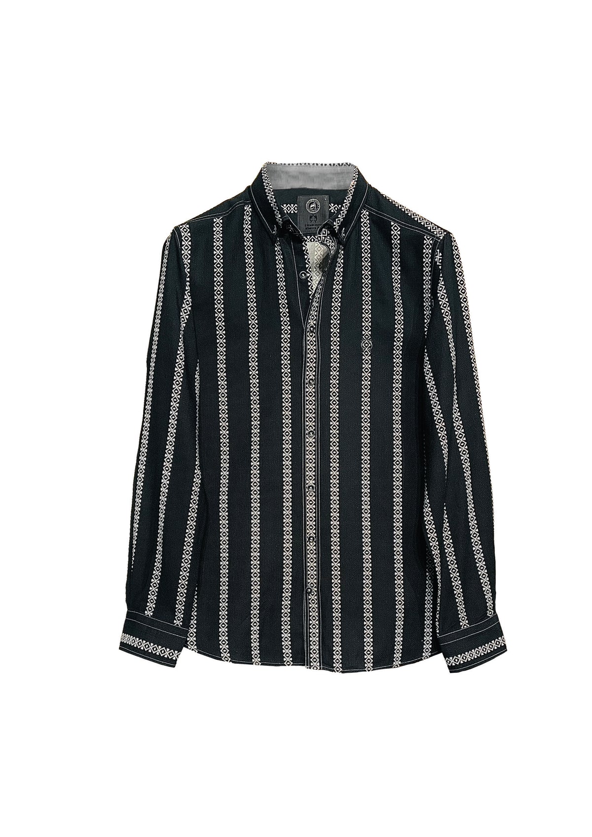 Button‑Down‑Hemd aus Baumwolle mit Strukturstreifen in antra stripe 1