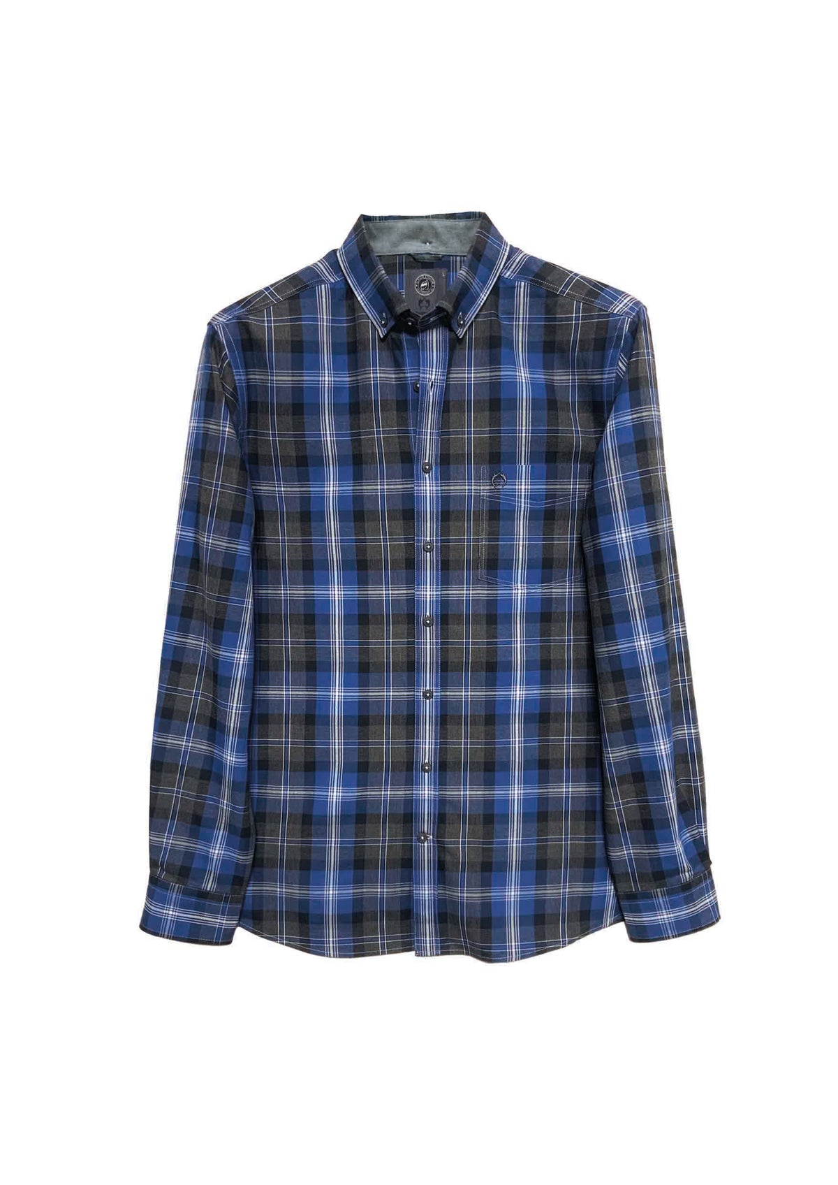 Button‑Down‑Hemd aus Baumwolle mit Karomuster in anthra check 1