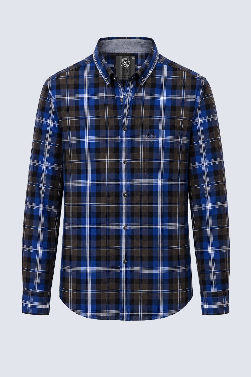 Button‑Down‑Hemd aus Baumwolle mit Karomuster in anthra check 1, Ansicht 2