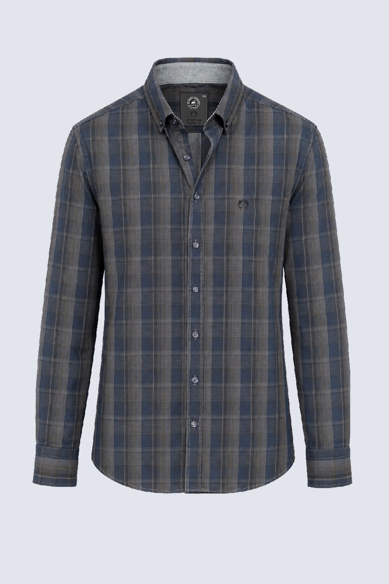 Button‑Down‑Hemd aus Baumwolle mit Karomuster in anthra check 5, Ansicht 2