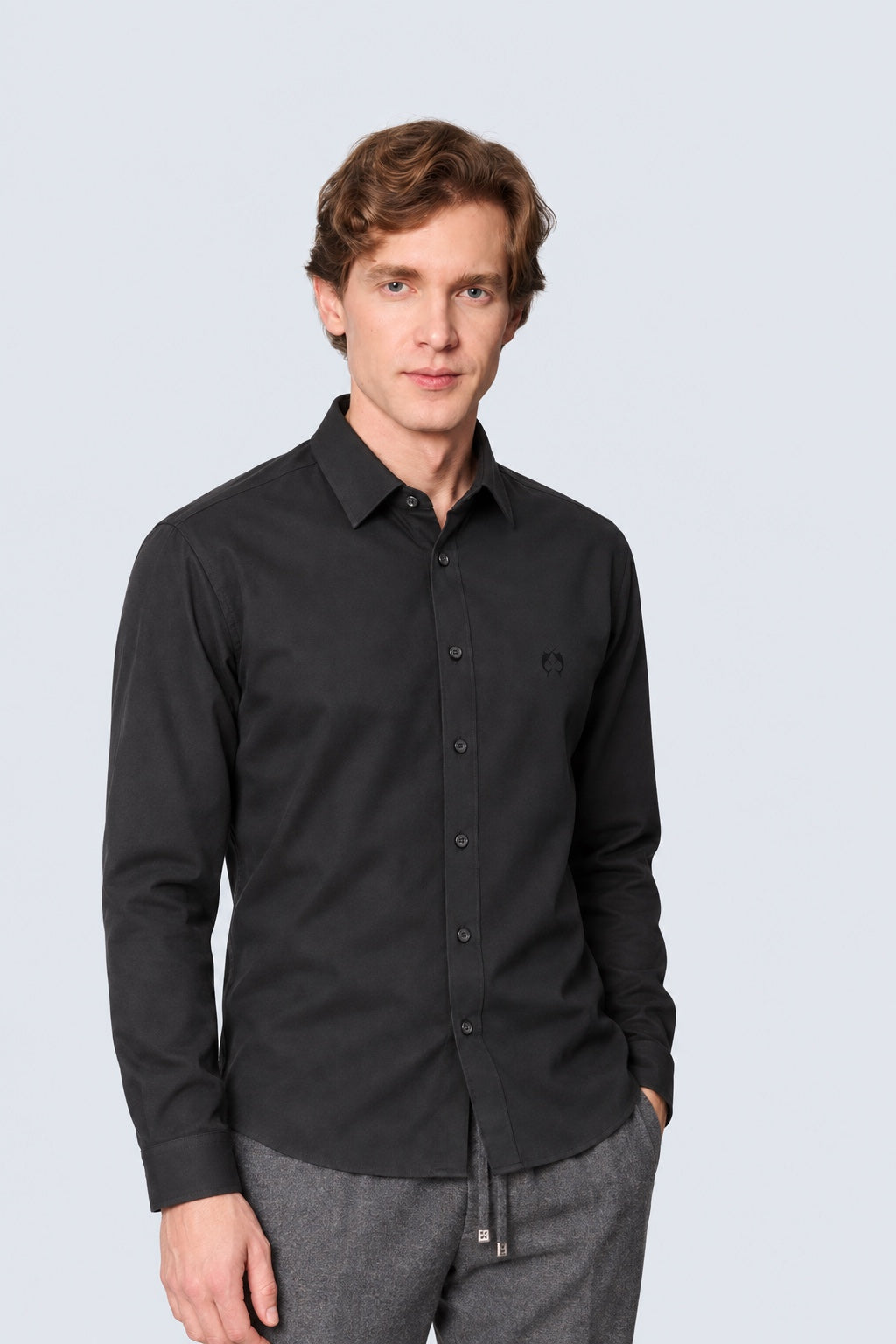Performance‑Hemd mit Under Button‑Down Kragen in black, Ansicht 2