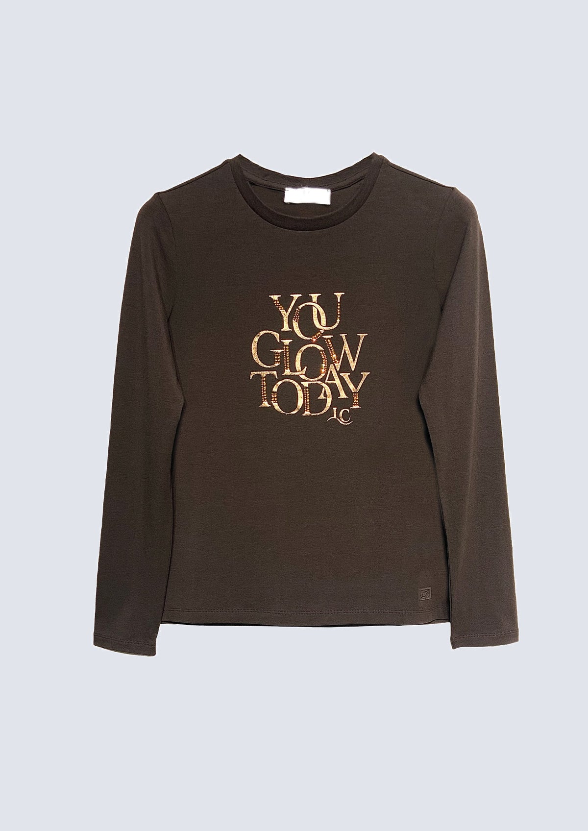 T‑Shirt aus Baumwolle‑Modal‑Mix mit Statement‑Print – 43700