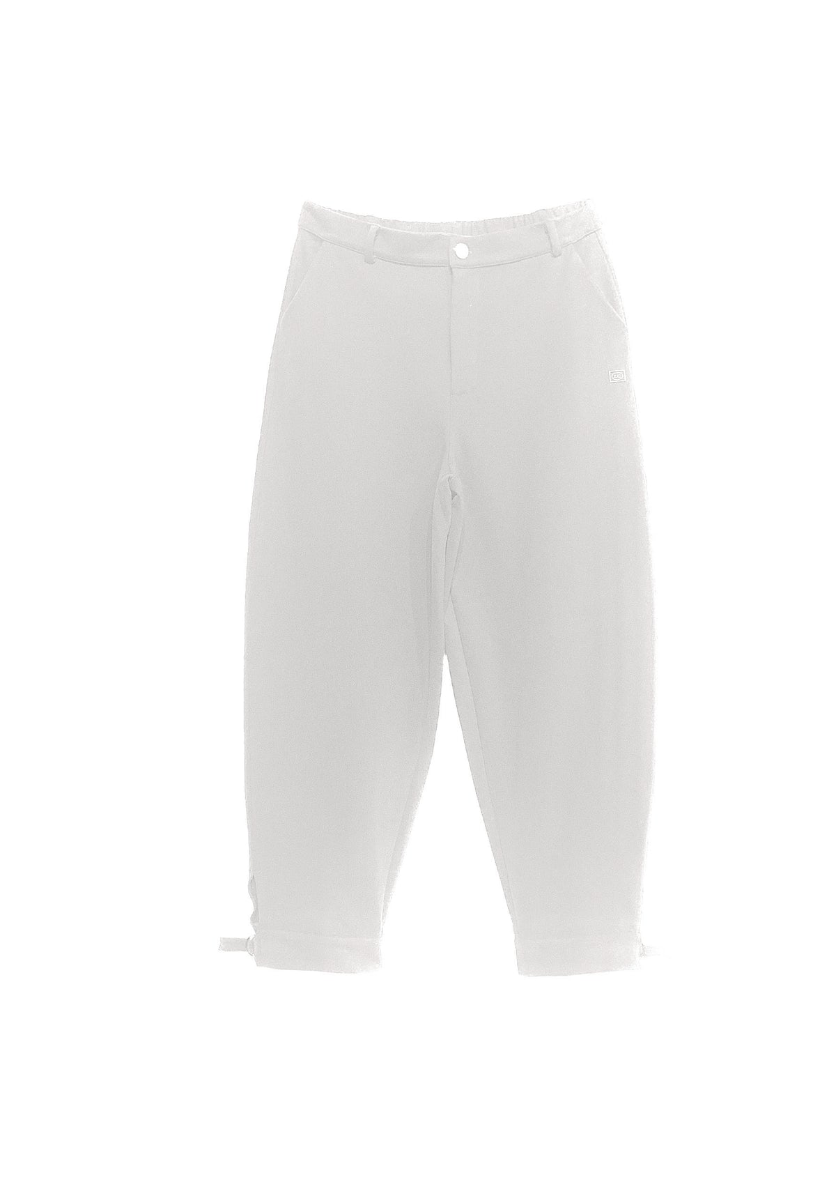 Sweat‑Hose aus Baumwoll‑Mix mit schmal zulaufendem Bein in off white