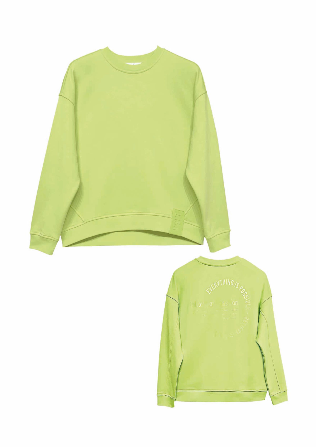 Oversize-Sweatshirt aus Baumwoll-Mix mit Rückenprint in green glow