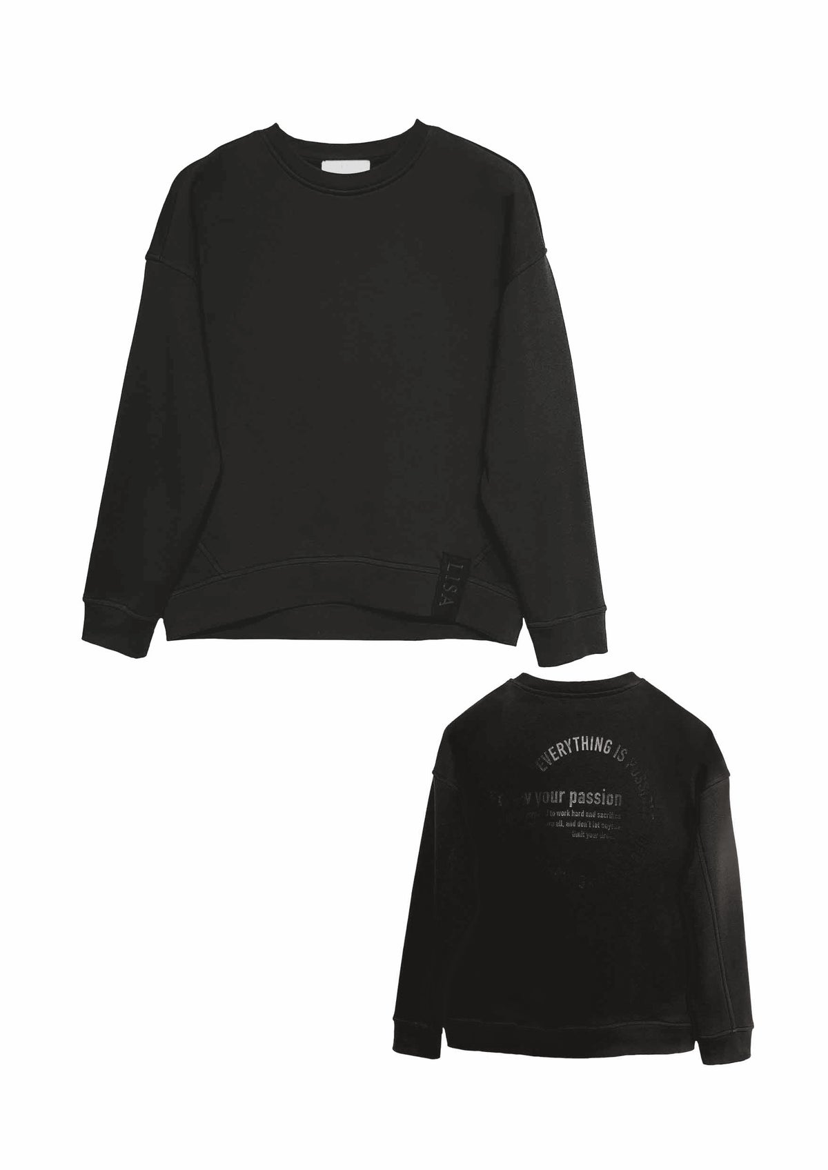 Oversize-Sweatshirt aus Baumwoll-Mix mit Rückenprint in black