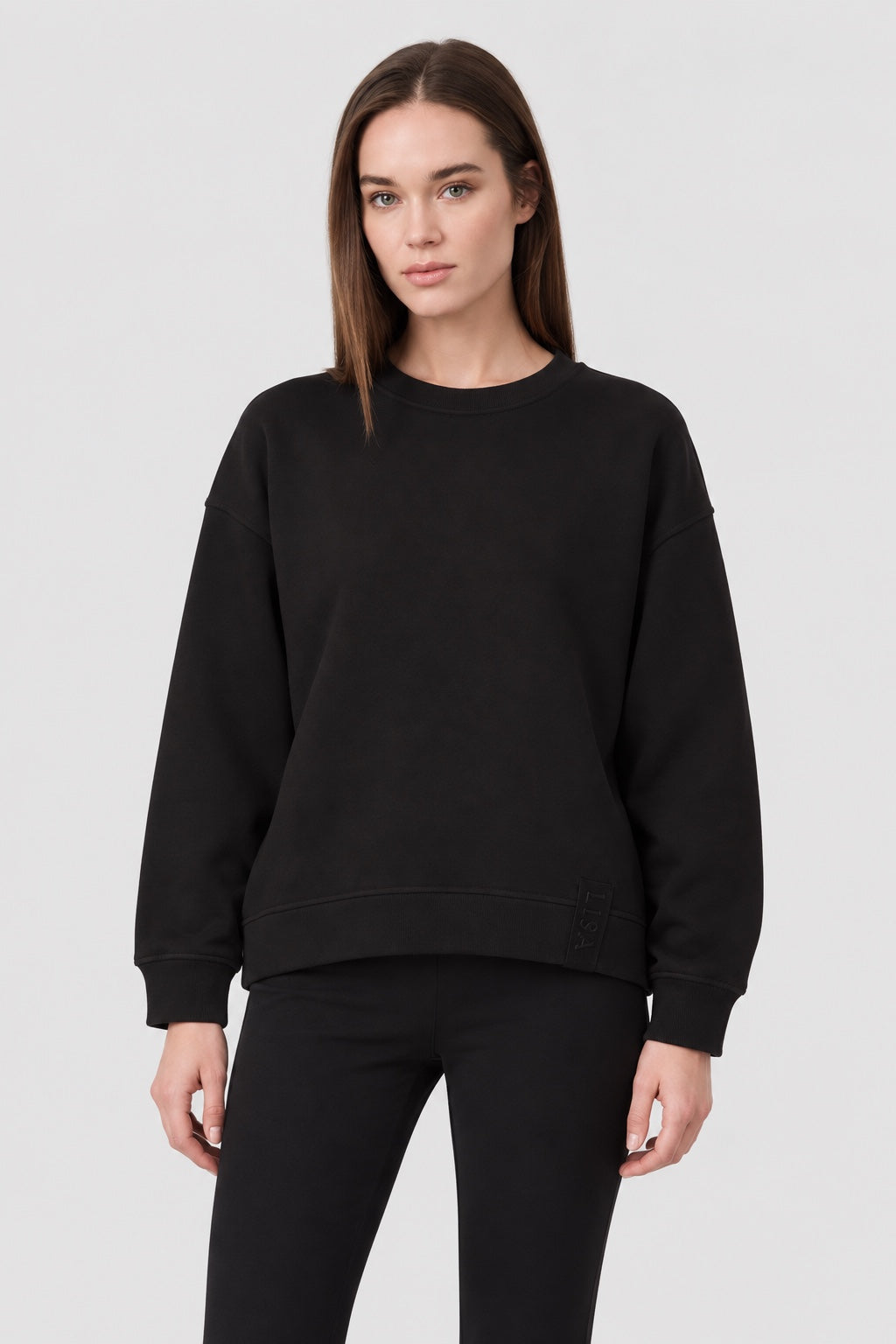 Oversize-Sweatshirt aus Baumwoll-Mix mit Rückenprint in black