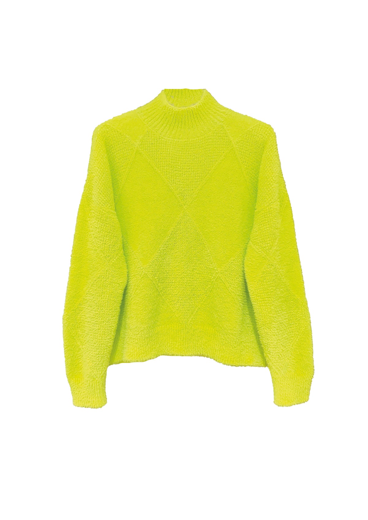 Strickpullover aus Polyamid mit Stehkragen und Strukturmuster in green glow