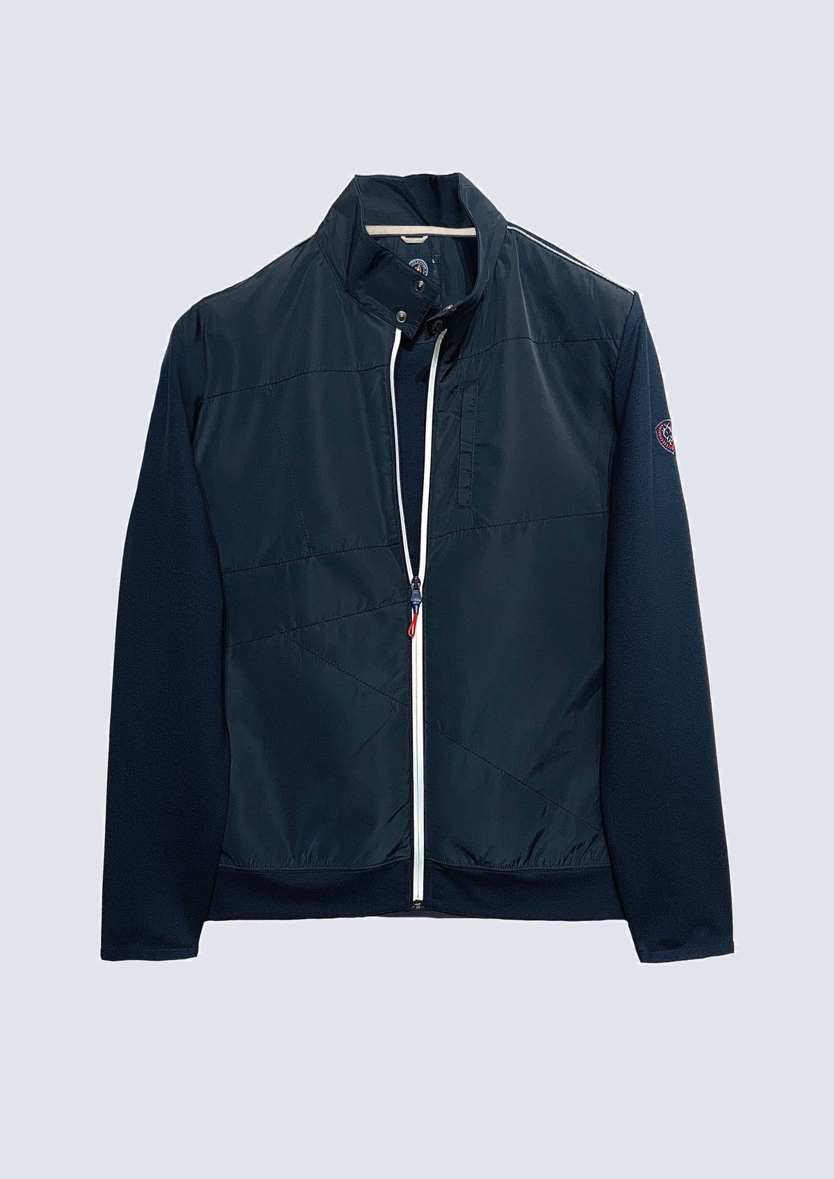 Jacke mit Stehkragen in Materialmix‑Optik – 85411